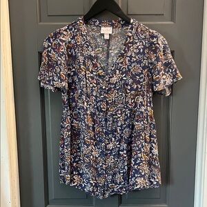 Isabel Maternity by Ingrid & Isabel Navy Floral Blouse